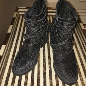 Free People Carrera Black Leather Bootie